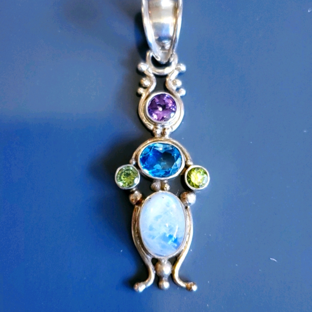 Pendant with Muktiple Gems and Stone